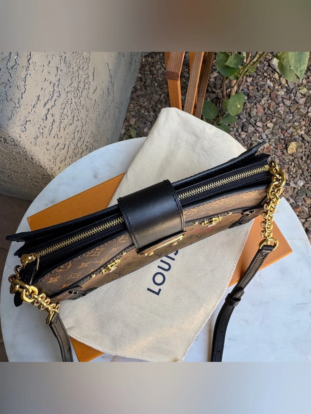 Louis Vuitton Reverse Monogram Trunk Clutch